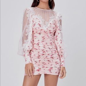 For Love and Lemons Peach Floral Aster Dress